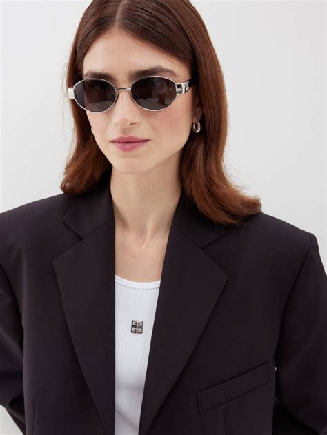 celine triomphe oval metal sunglasses